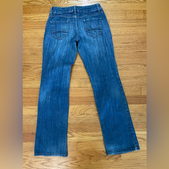 Mossimo Supply Co Jeans Women’s Junior 3 Blue Denim Slightly Distressed Wide Leg - Picture 5 of 9